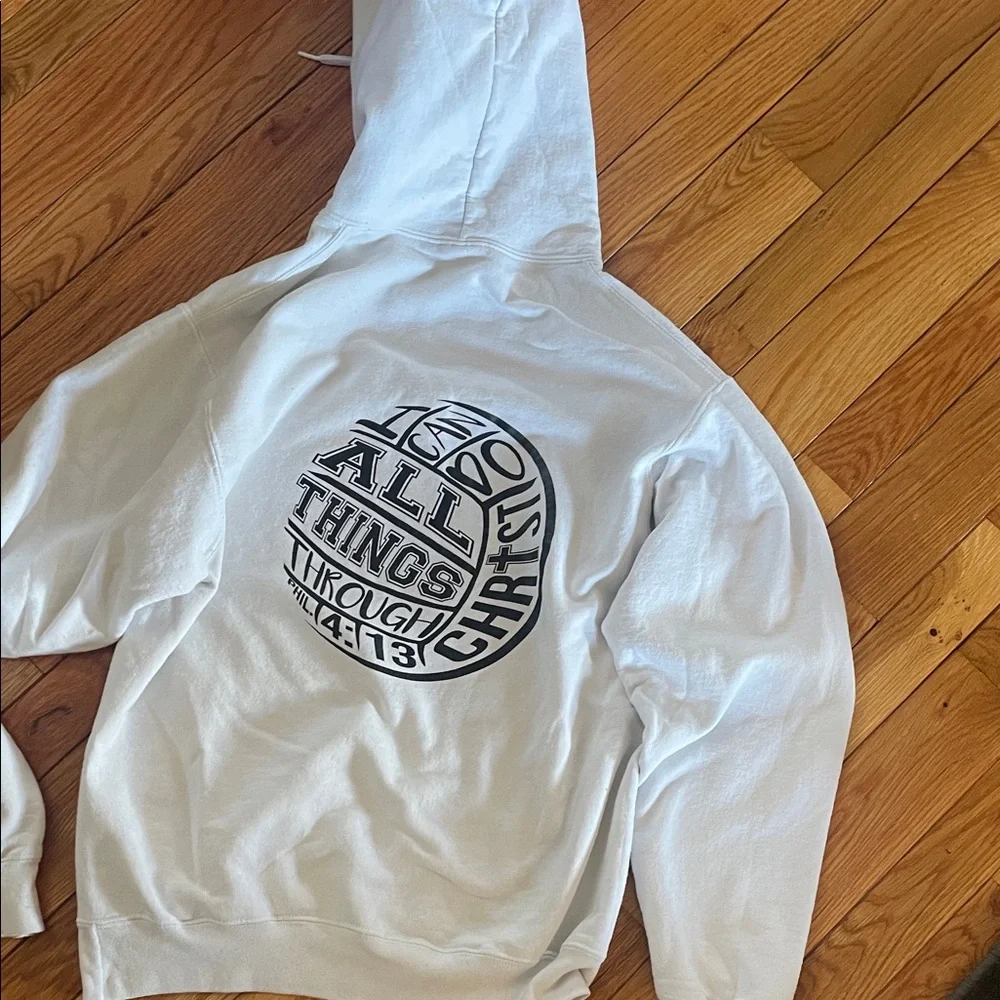 Port and Company White Graphic Hoodie - Picture 1 of 4